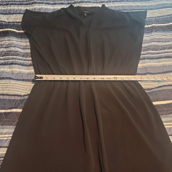 Talbots Size M Black Drop Elatic Waist Knit Stretch Boxy Minimalist Midi Dress - Picture 6 of 9